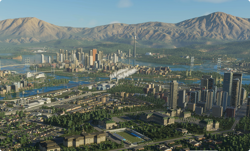 Cities Skylines 2 Sadt an Fluss